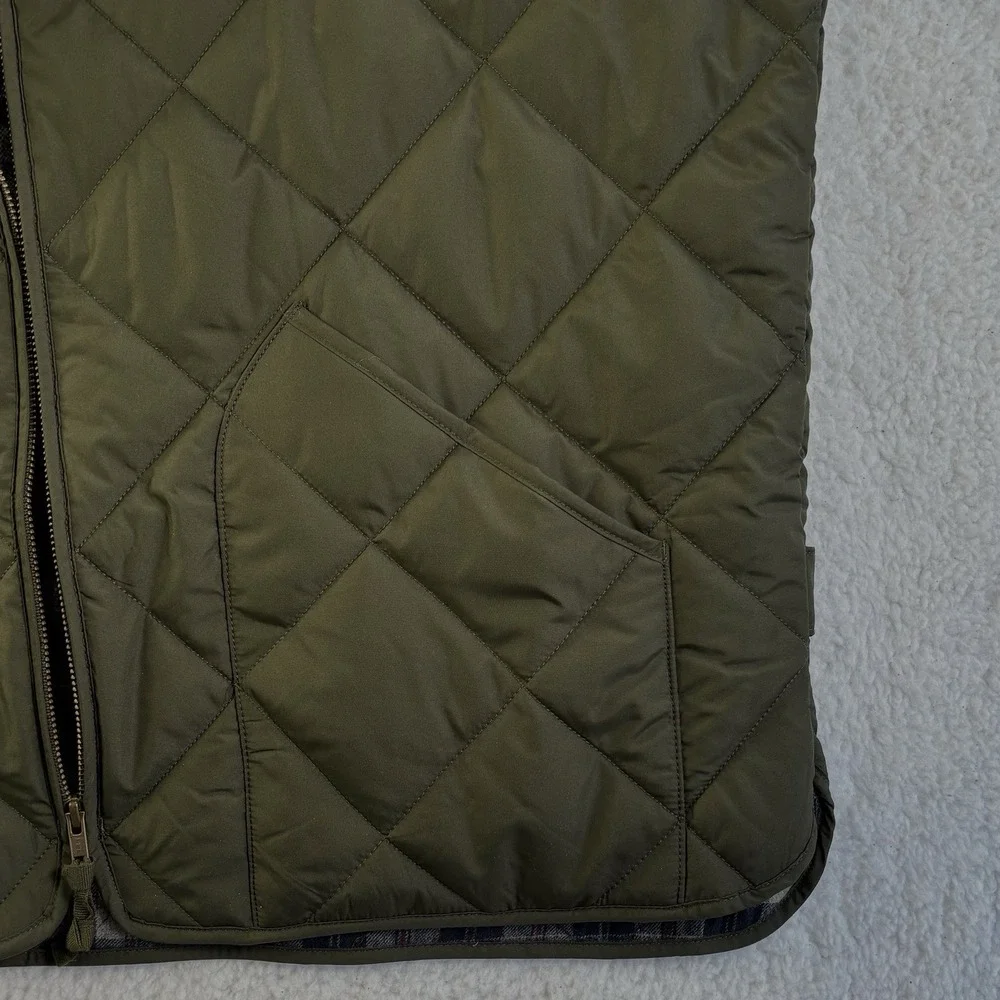J CREW Vest Mens L Black Walker Quilted Full Zip Authentic Outerwear Pocket Walk